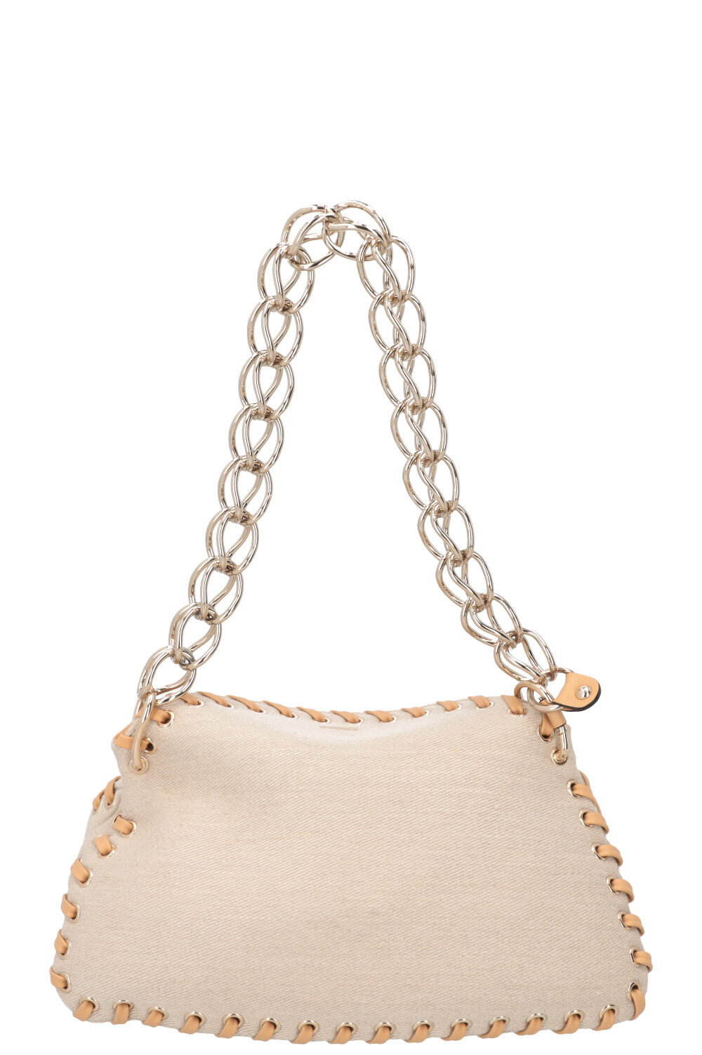 CHLOÉ Juana Shoulder Bag Canvas Grey Beige