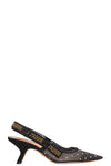CHRISTIAN DIOR J'Adior Slingback Heels Gold Dots Black