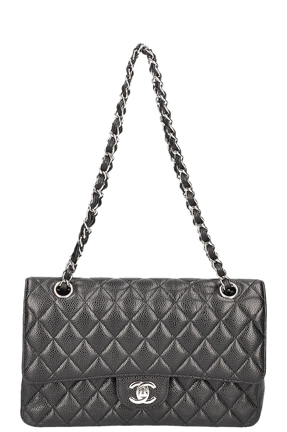 CHANEL Double Flap Bag Caviar Black