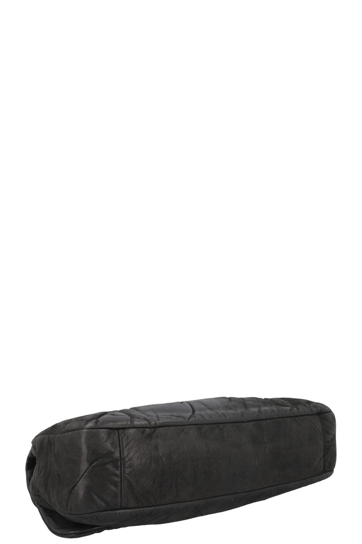 CHANEL Single Flap Iridescent Glint Bag Charcoal