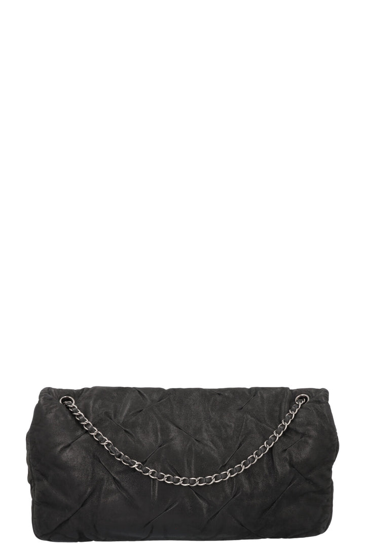 CHANEL Single Flap Iridescent Glint Bag Charcoal
