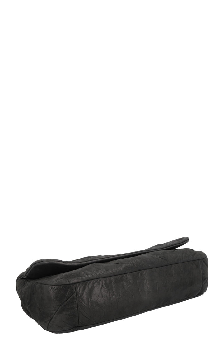 CHANEL Single Flap Iridescent Glint Bag Charcoal