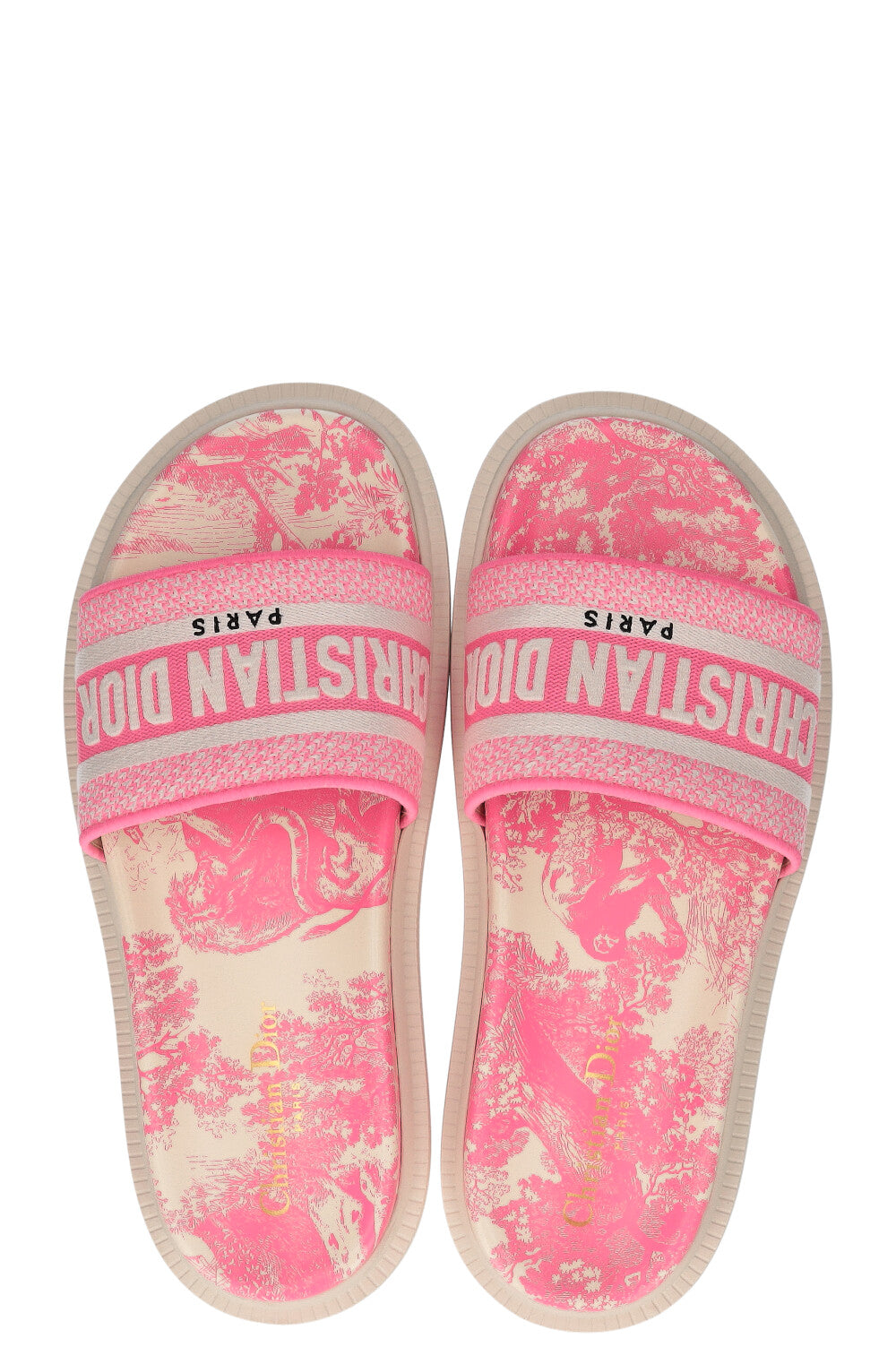 CHRISTIAN DIOR Toile De Jouy Sandals Neon Pink – REAWAKE