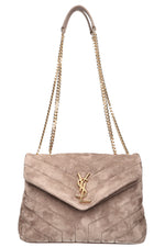 SAINT LAURENT Loulou Bag Small Suede Beige
