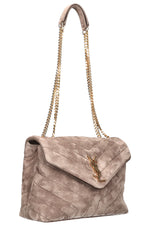 SAINT LAURENT Loulou Bag Small  Suede Beige