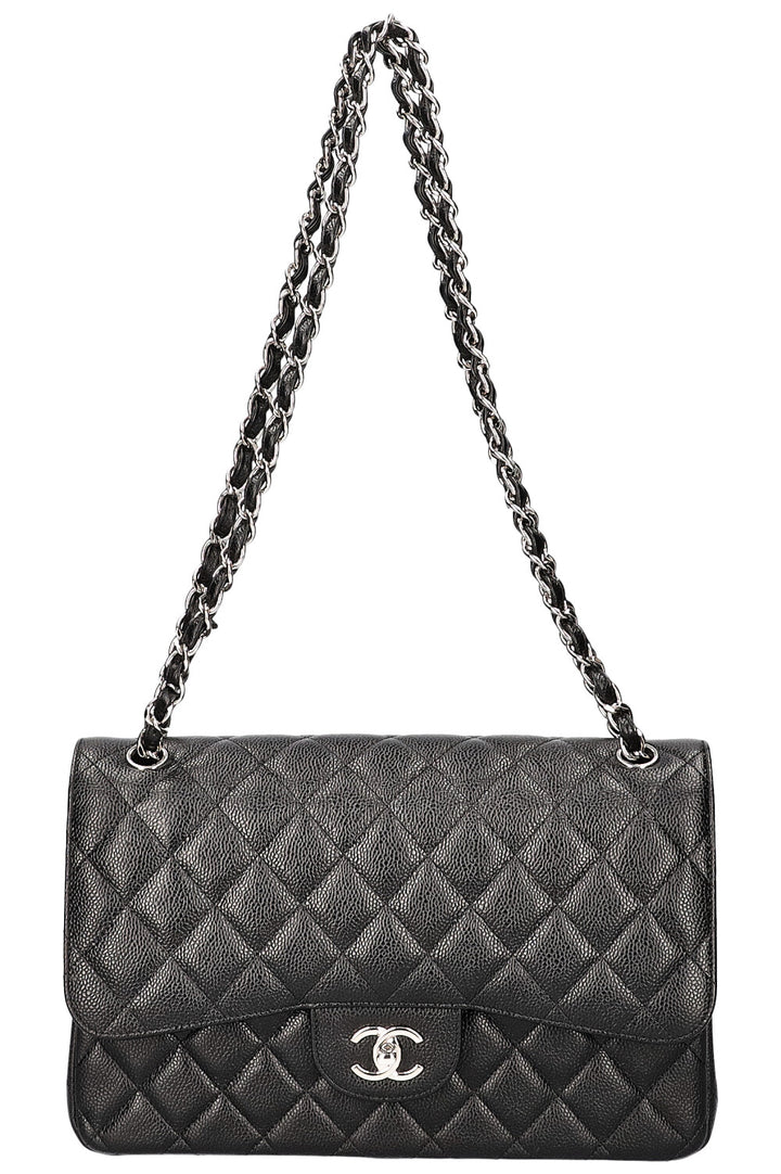 CHANEL Double Flap Bag Caviar Large Black 