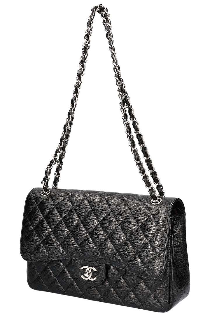 CHANEL Double Flap Bag Caviar Large Black