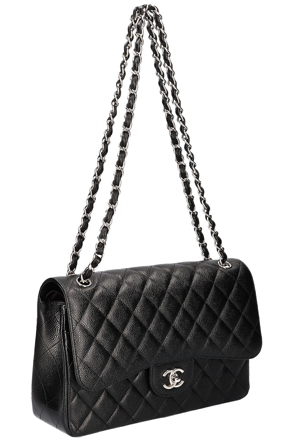 CHANEL Double Flap Bag Caviar Large Black