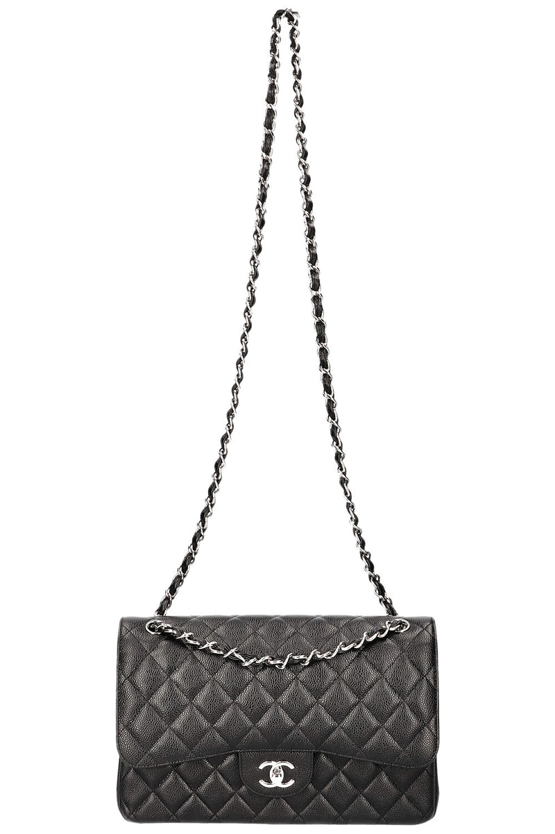 CHANEL Double Flap Bag Caviar Large Black
