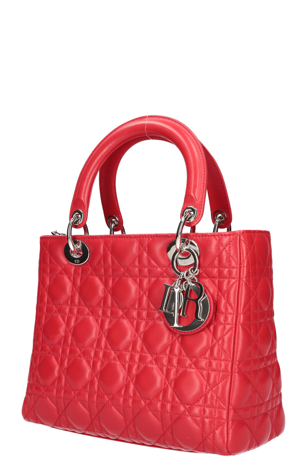 CHRISTIAN DIOR Lady Dior Medium Red