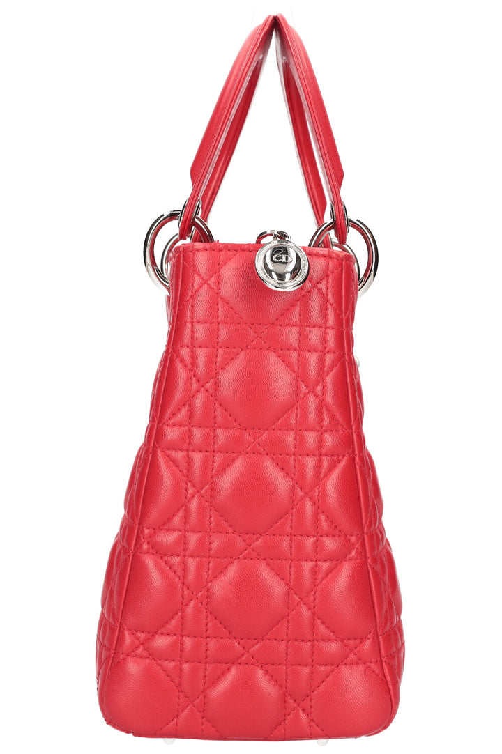 CHRISTIAN DIOR Lady Dior Medium Red