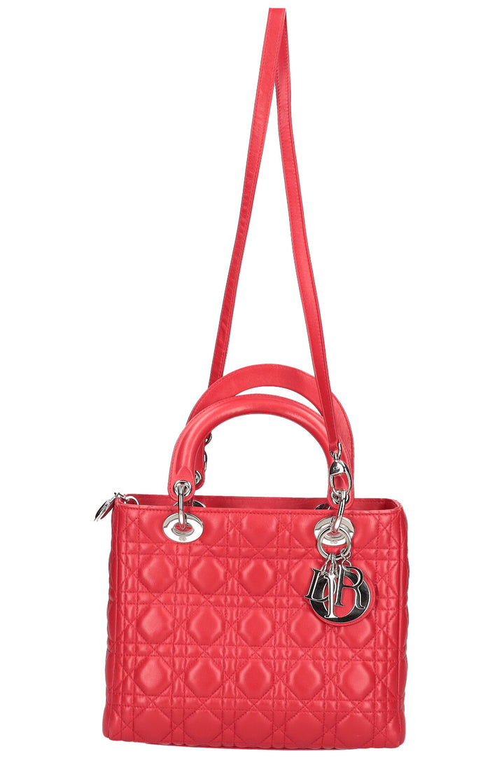 CHRISTIAN DIOR Lady Dior Medium Red