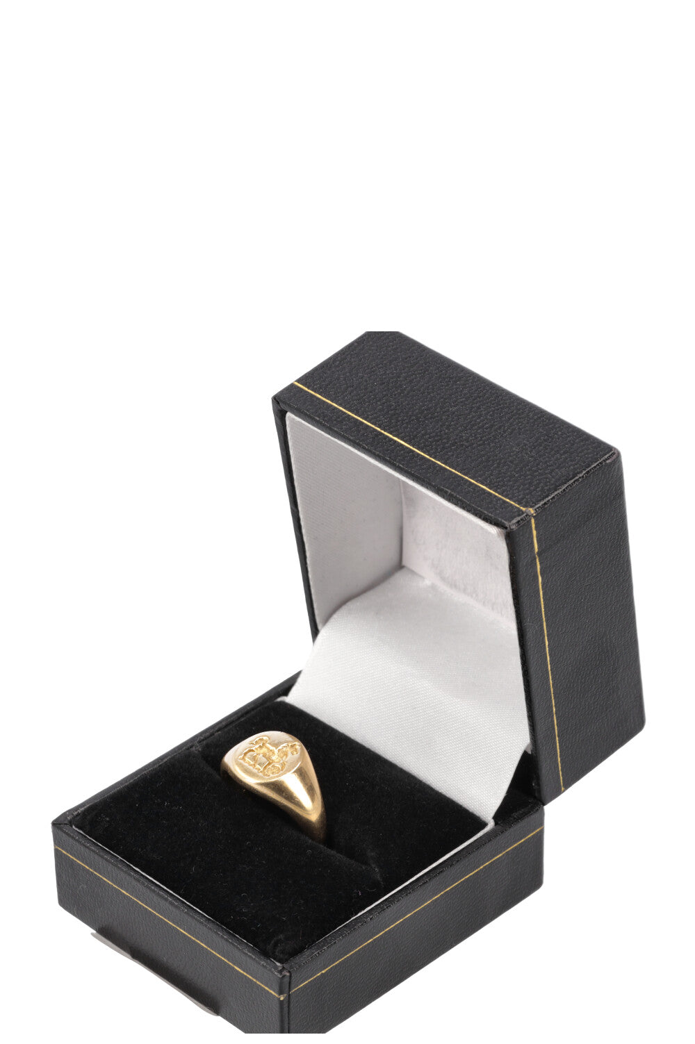 BENTLEY AND SKINNER Horse Signet Ring 18K Yellow Gold