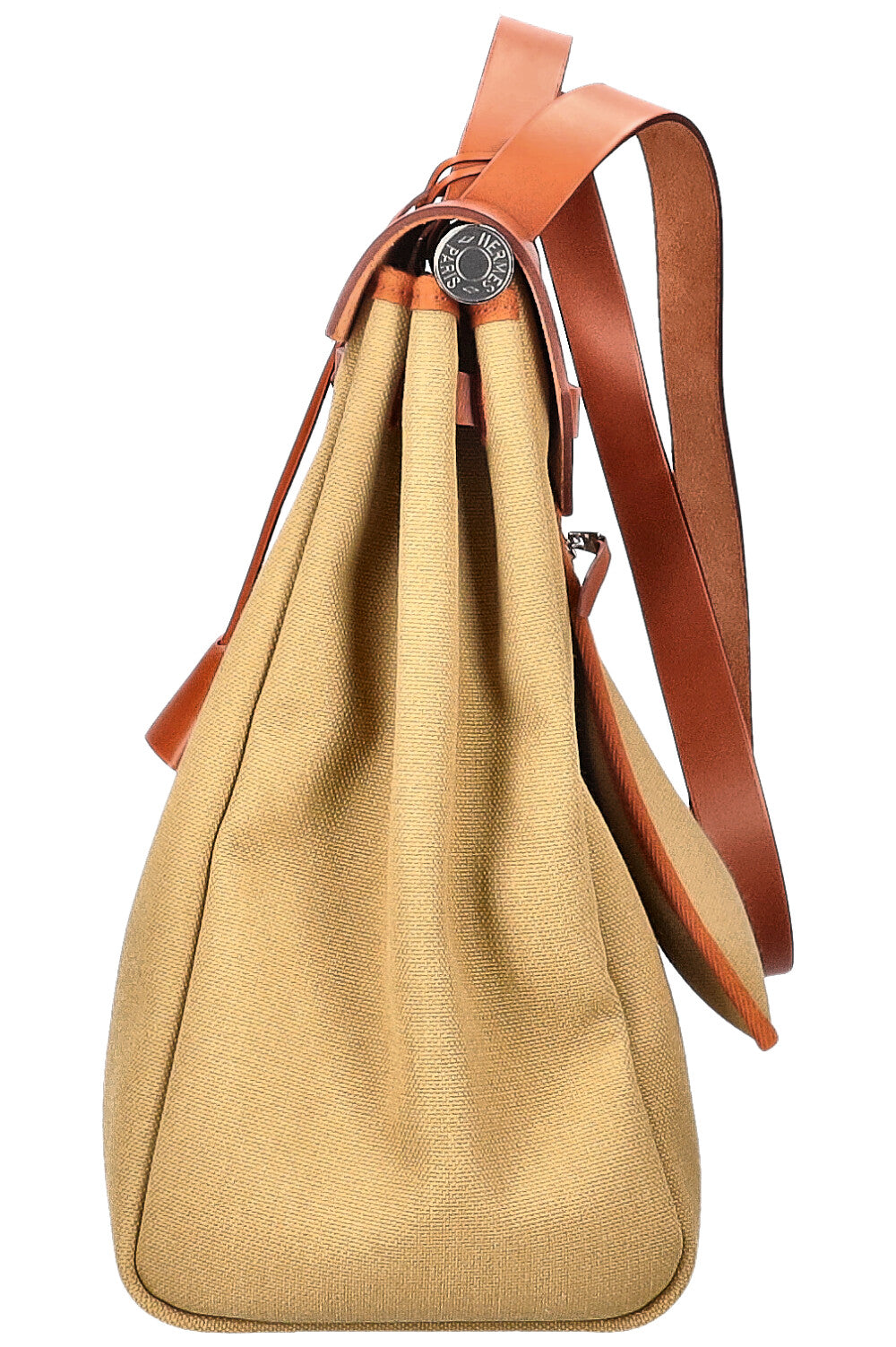 HERMÈS Herbag Zip 39 Toile Officier Green-Beige