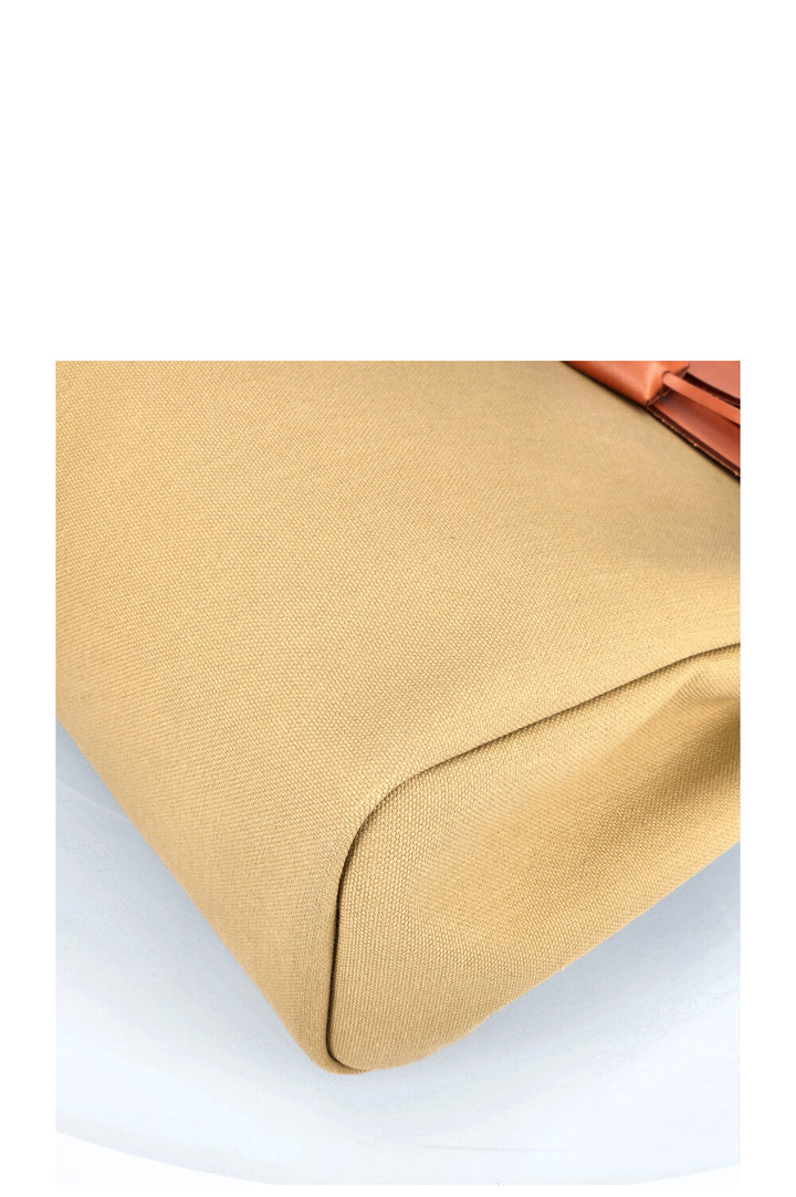 HERMÈS Herbag Zip 39 Toile Officier Green-Beige