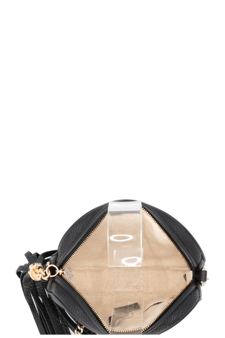 GUCCI Disco Round Tassel Crossbody Bag Black