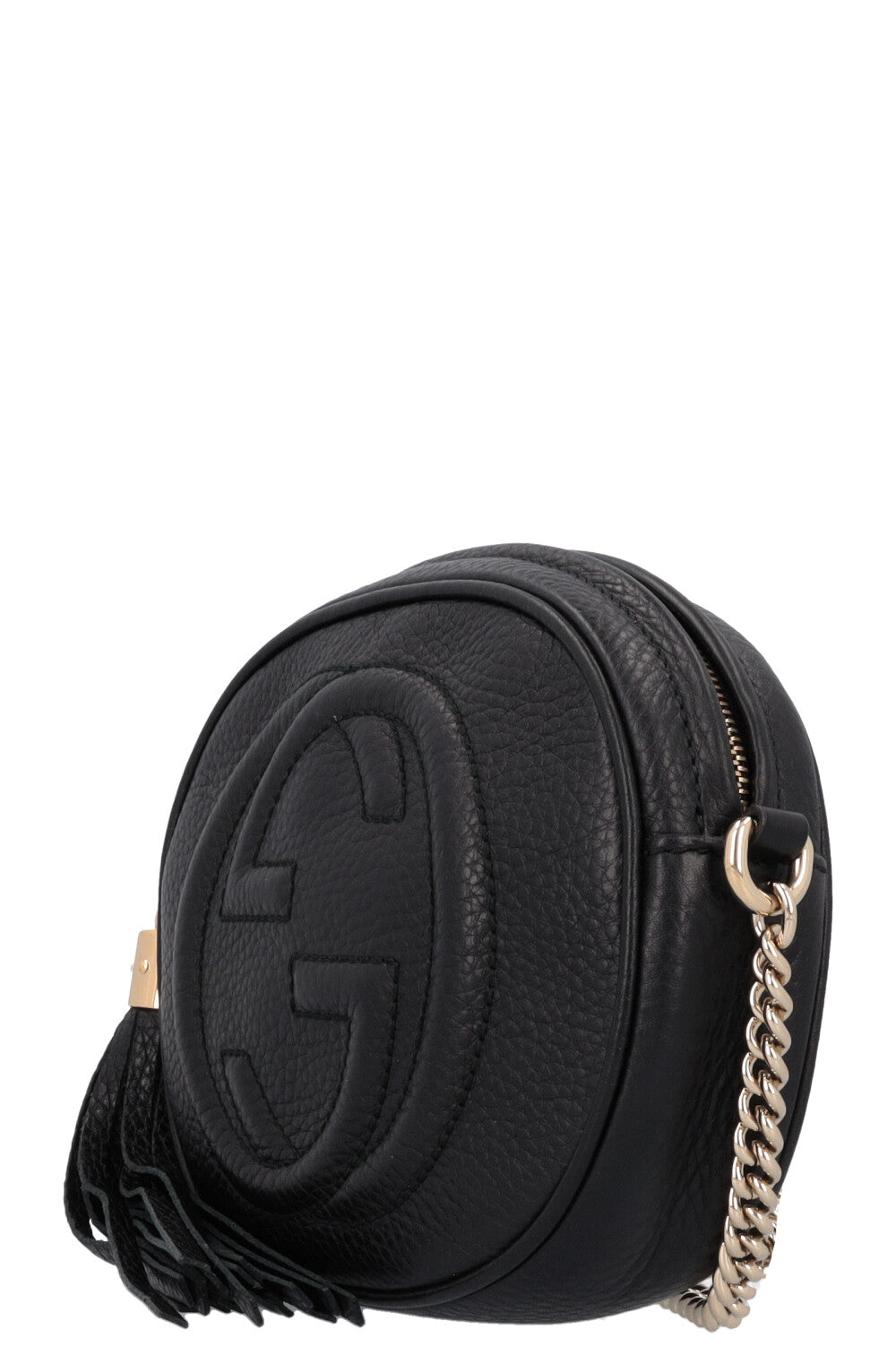 GUCCI Disco Round Tassel Crossbody Bag Black