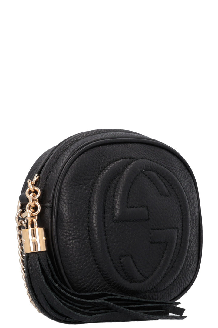 GUCCI Disco Round Tassel Crossbody Bag Black