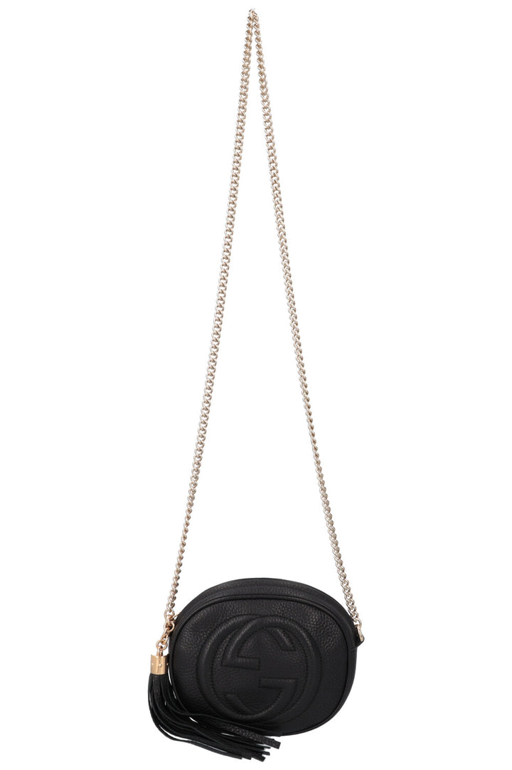 GUCCI Disco Round Tassel Crossbody Bag Black