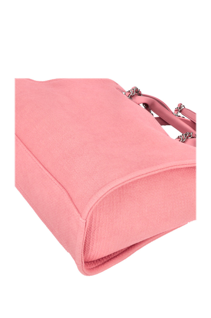 CHANEL Deauville Tote Bag Canvas Pink