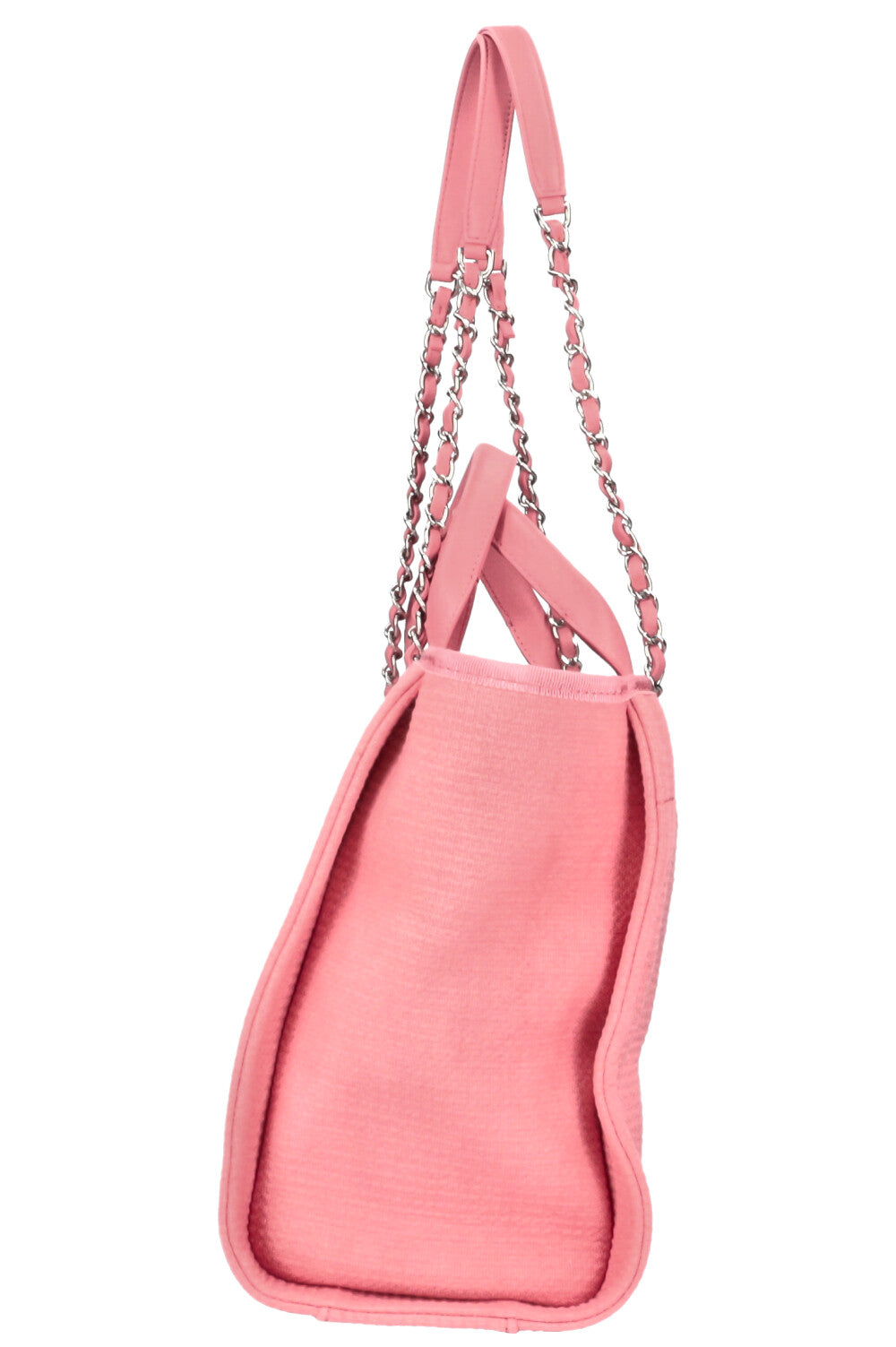 CHANEL Deauville Tote Bag Canvas Pink