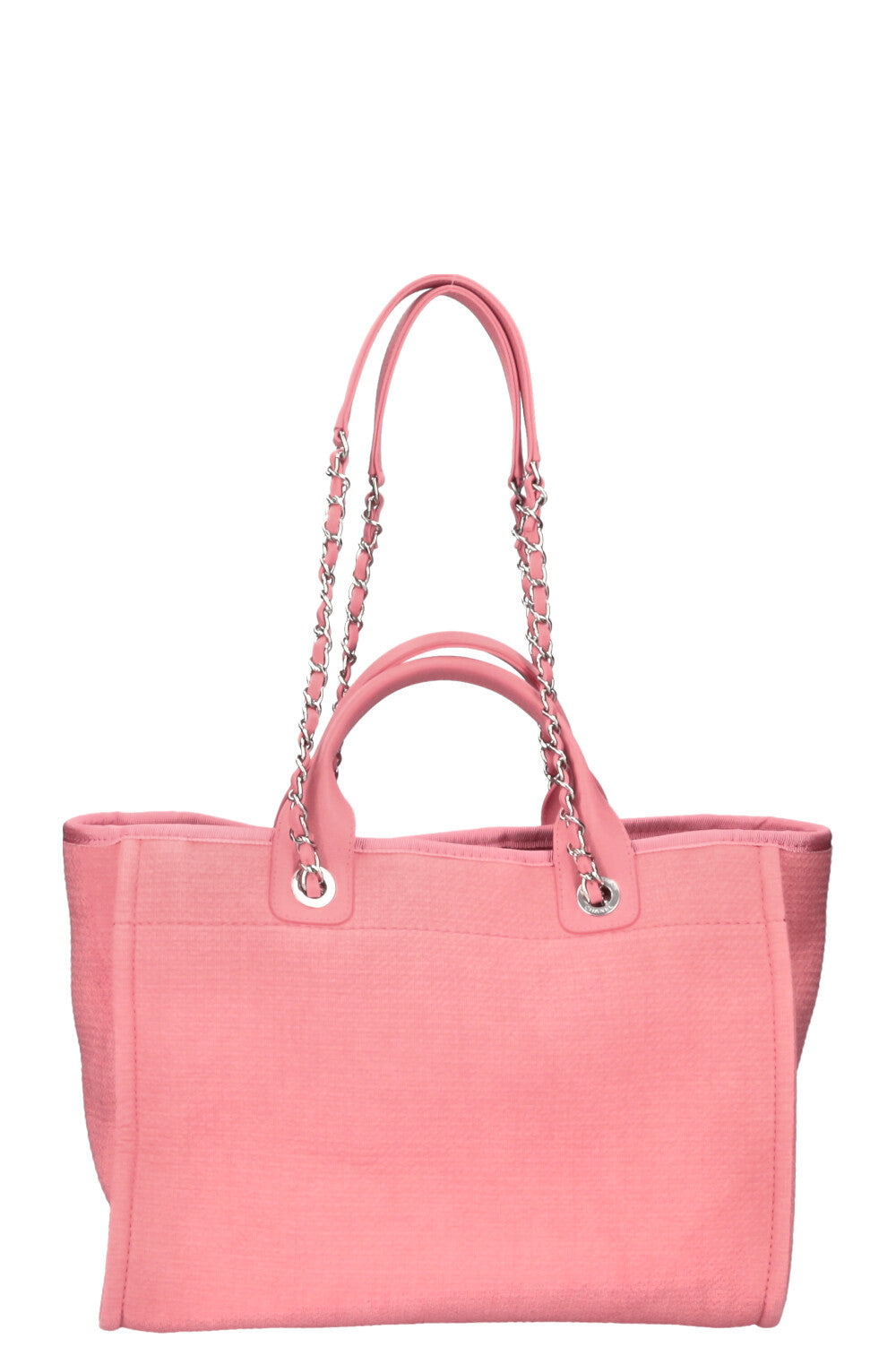 CHANEL Deauville Tote Bag Canvas Pink