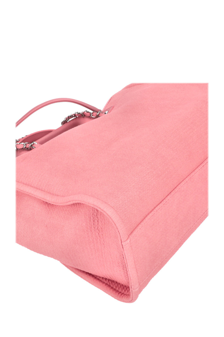 CHANEL Deauville Tote Bag Canvas Pink