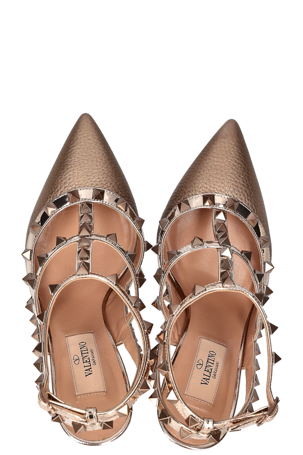 VALENTINO Rockstud Heels Gold