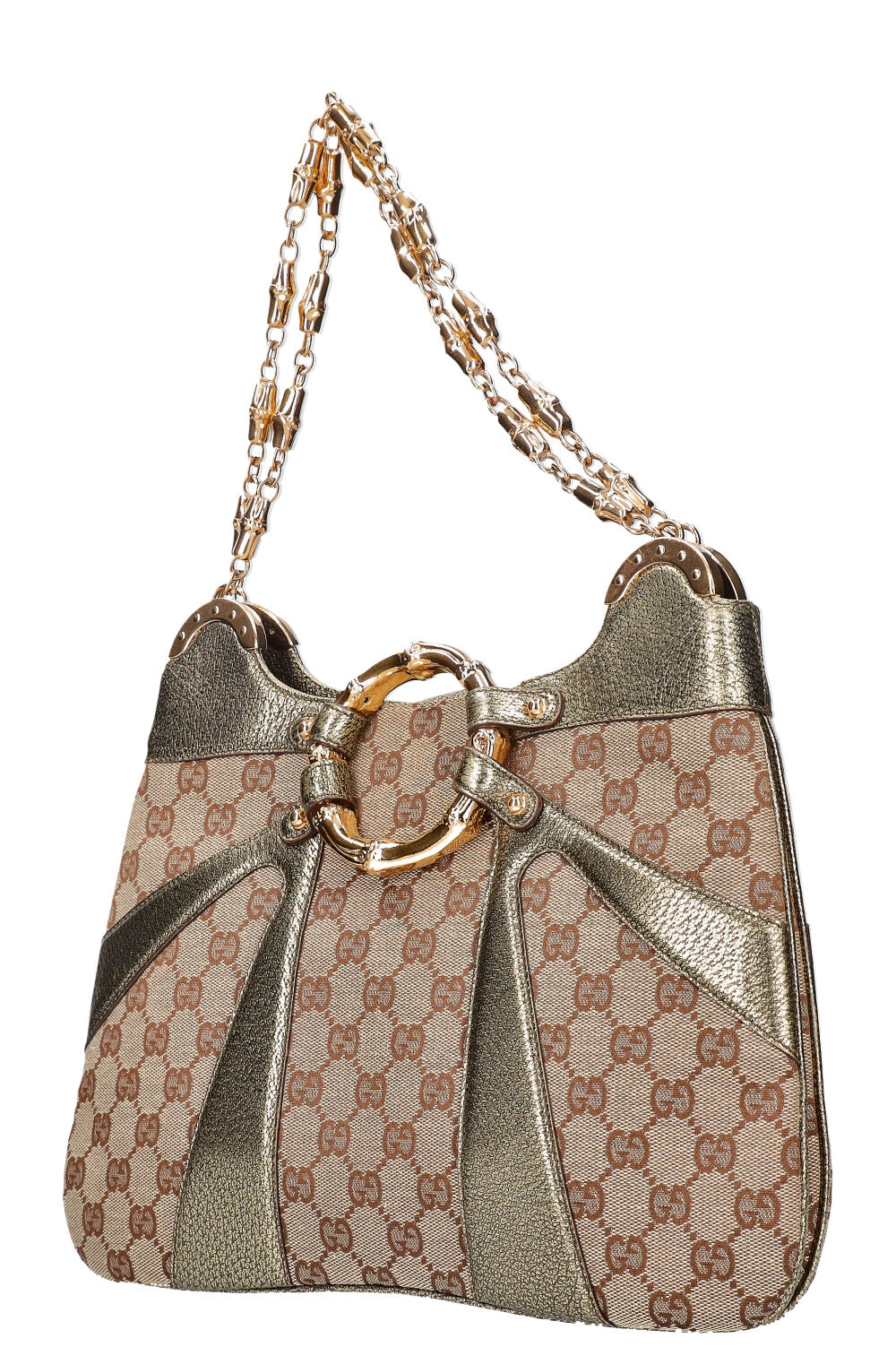 GUCCI Bamboo Chain Shoulder Bag GG Canvas – REAWAKE