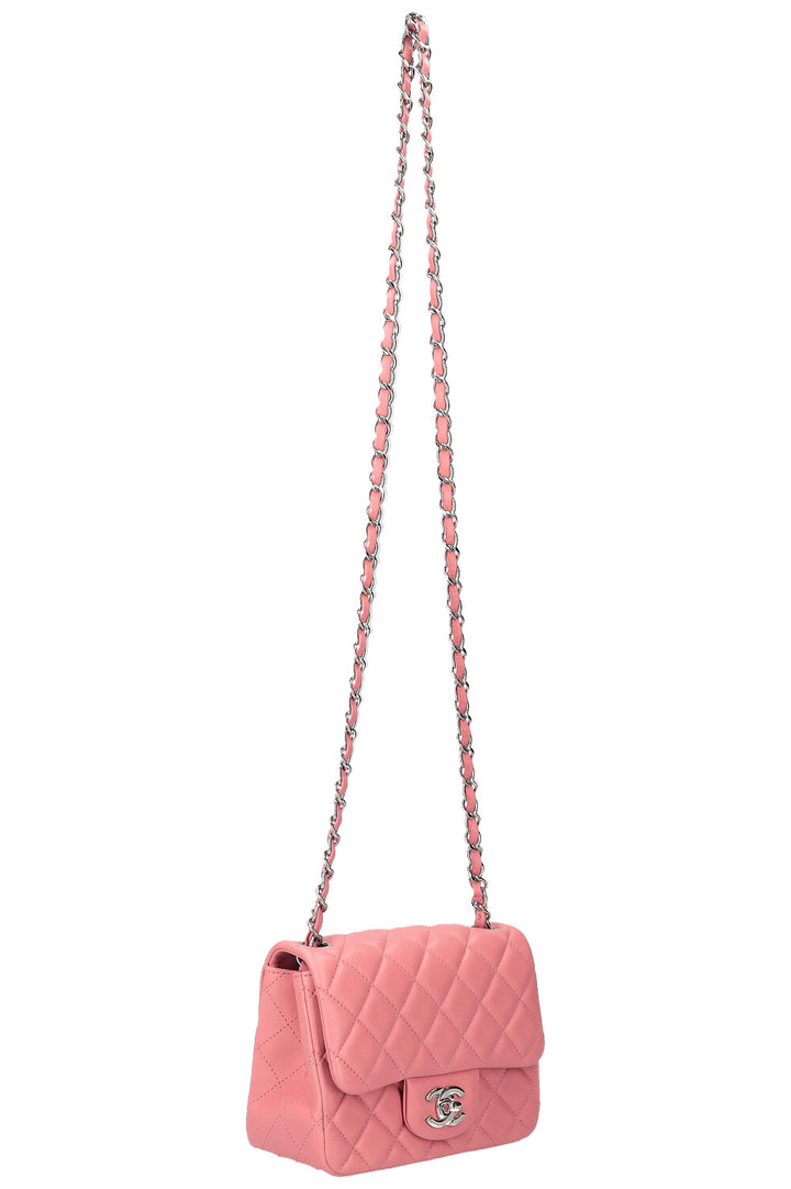 CHANEL Mini sac à rabat carré Rose