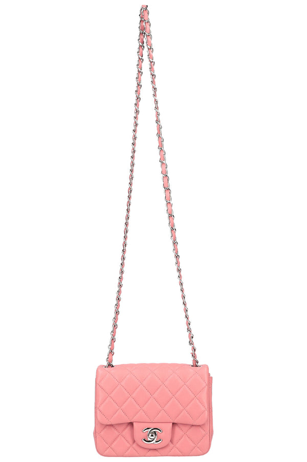 CHANEL Mini sac à rabat carré Rose