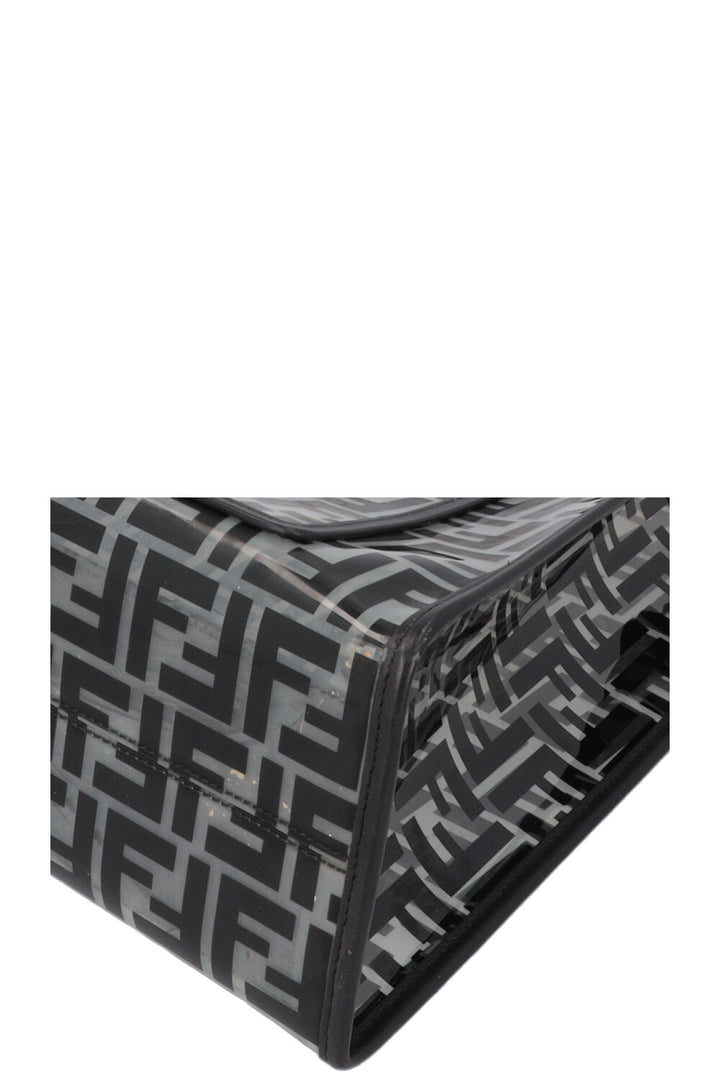 FENDI Medium Runway Tote Bag Zucca Print Black PVC