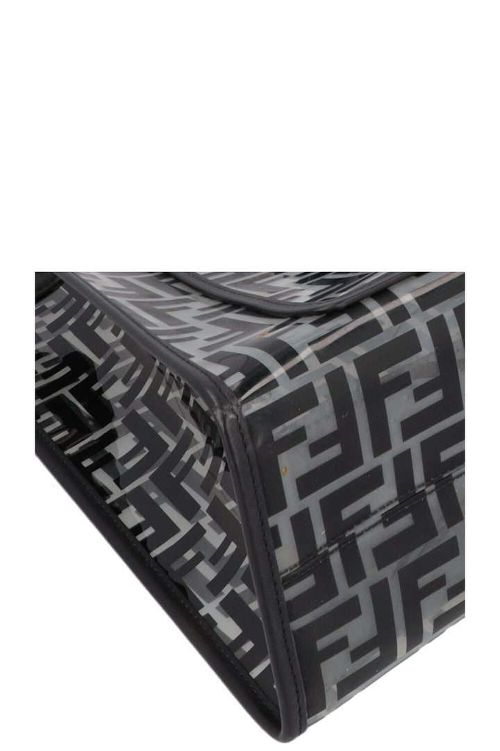FENDI Medium Runway Tote Bag Zucca Print Black PVC