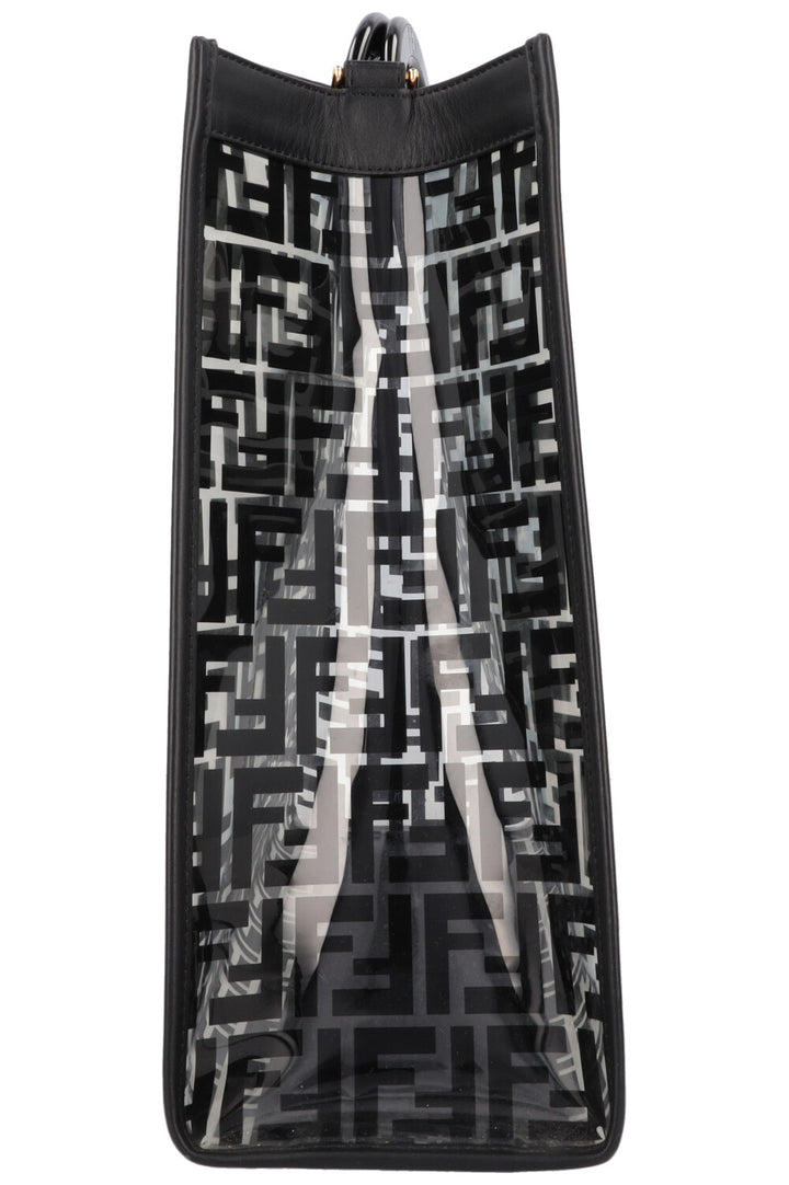 FENDI Medium Runway Tote Bag Zucca Print Black PVC