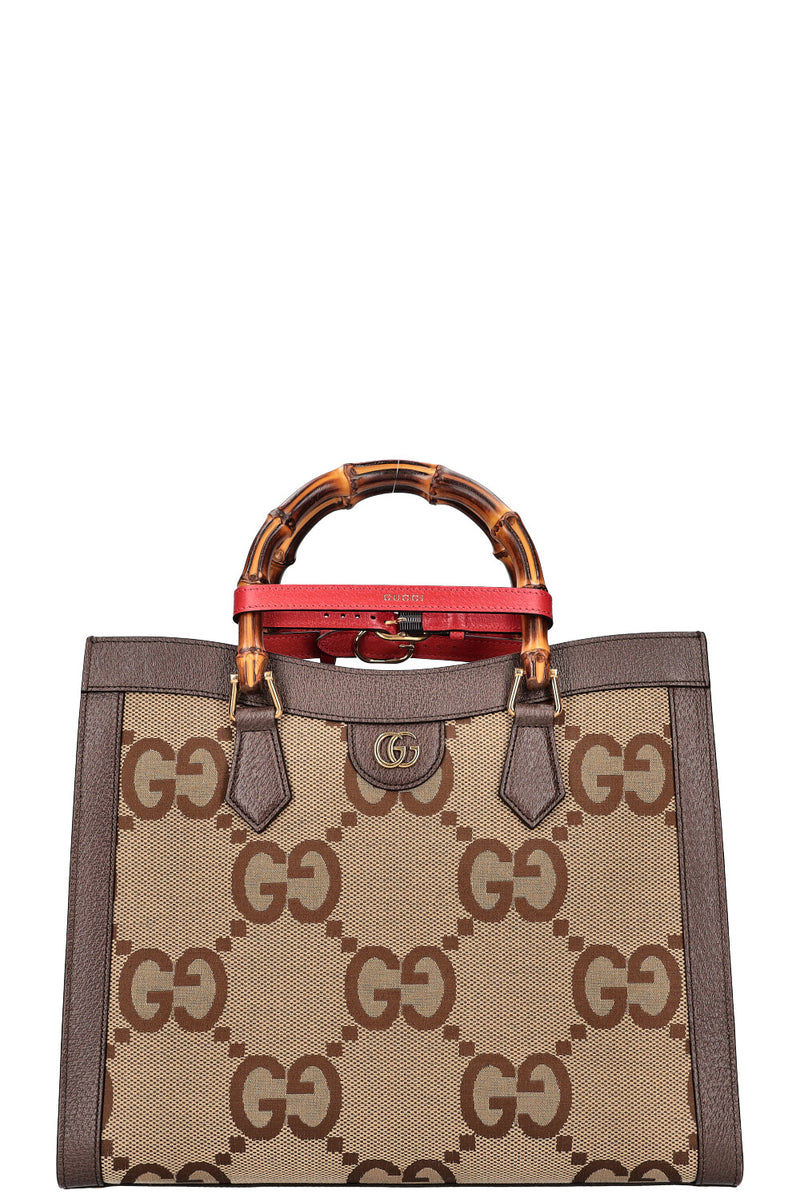 GUCCI Diana Bag Jumbo GG Canvas Brown