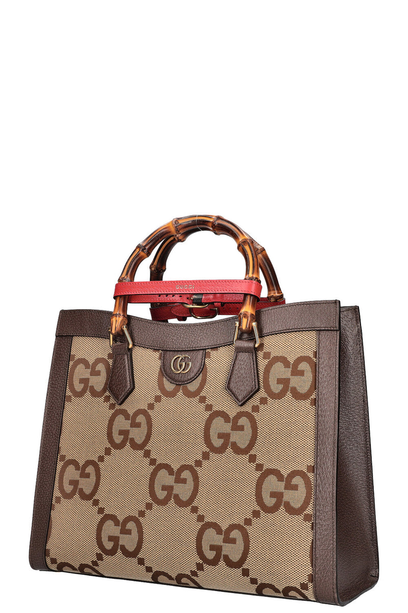 GUCCI Diana Bag Jumbo GG Canvas Brown