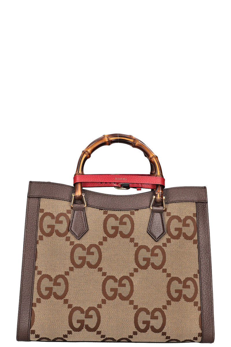 GUCCI Diana Bag Jumbo GG Canvas Brown