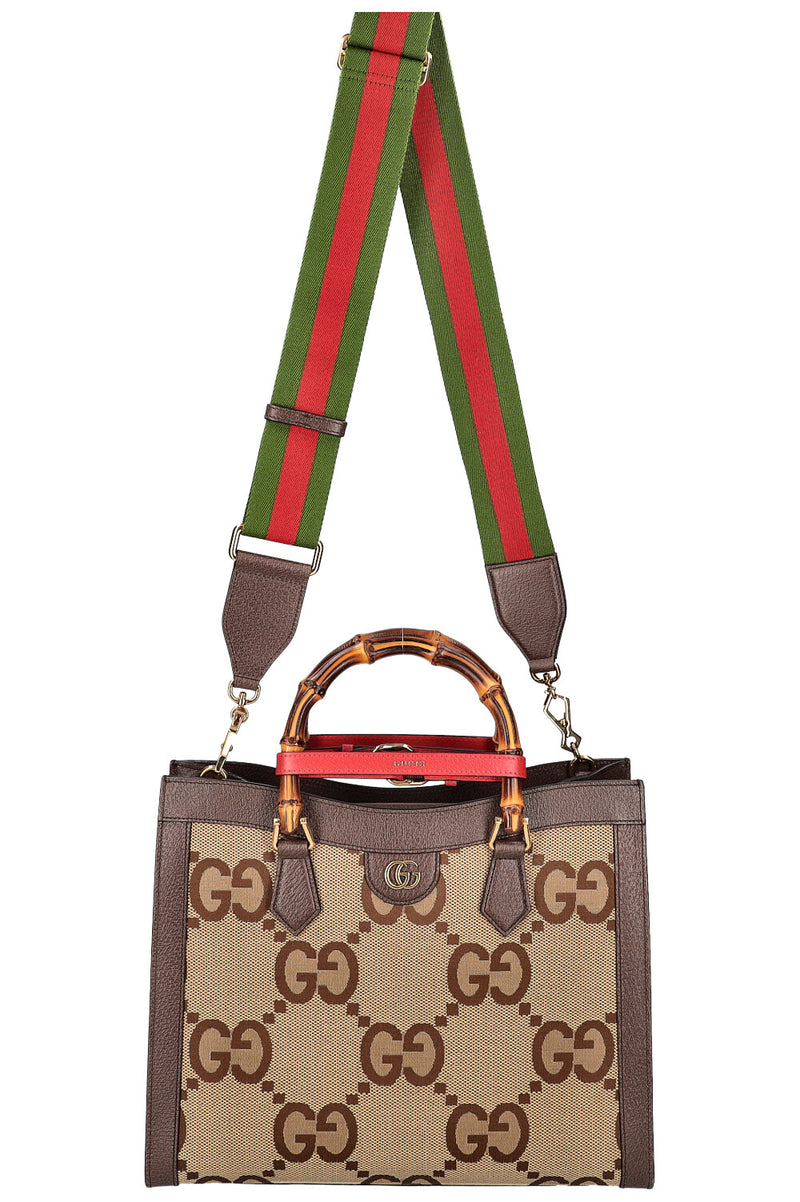 GUCCI Diana Bag Jumbo GG Canvas Brown