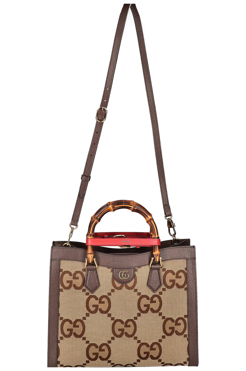 GUCCI Diana Bag Jumbo GG Canvas Brown