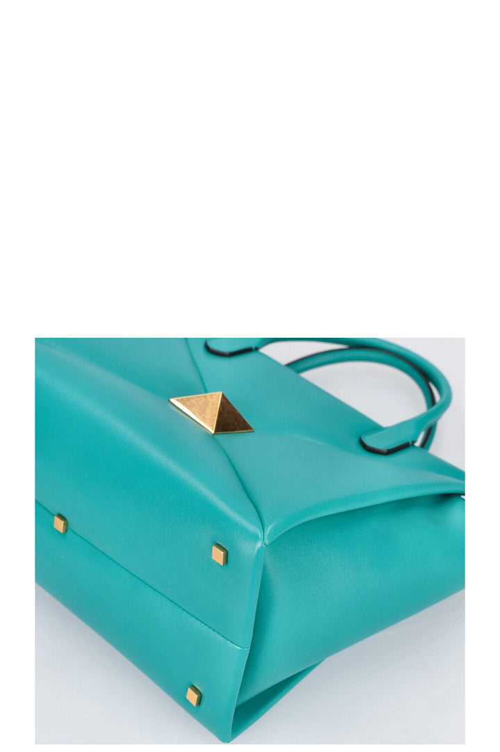 VALENTINO Roman One Stud Tote Bag Emerald