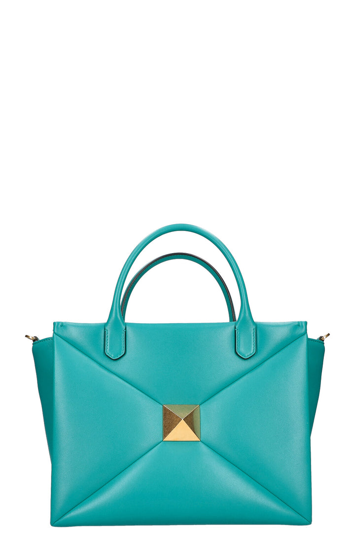 VALENTINO Roman One Stud Tote Bag Emerald