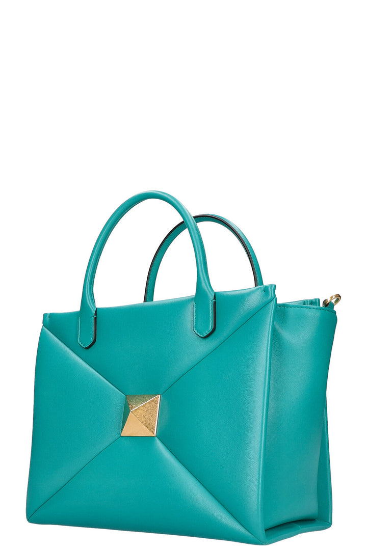 VALENTINO Roman One Stud Tote Bag Emerald