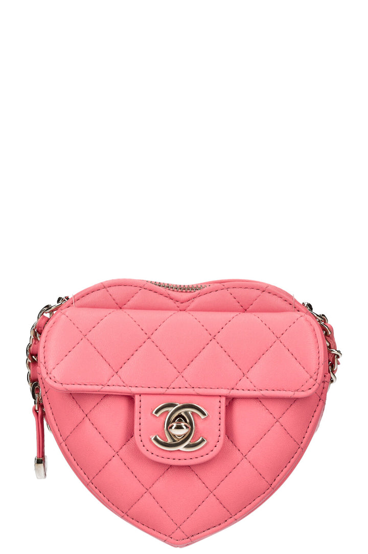 CHANEL In Love Heart Bag Small Pink