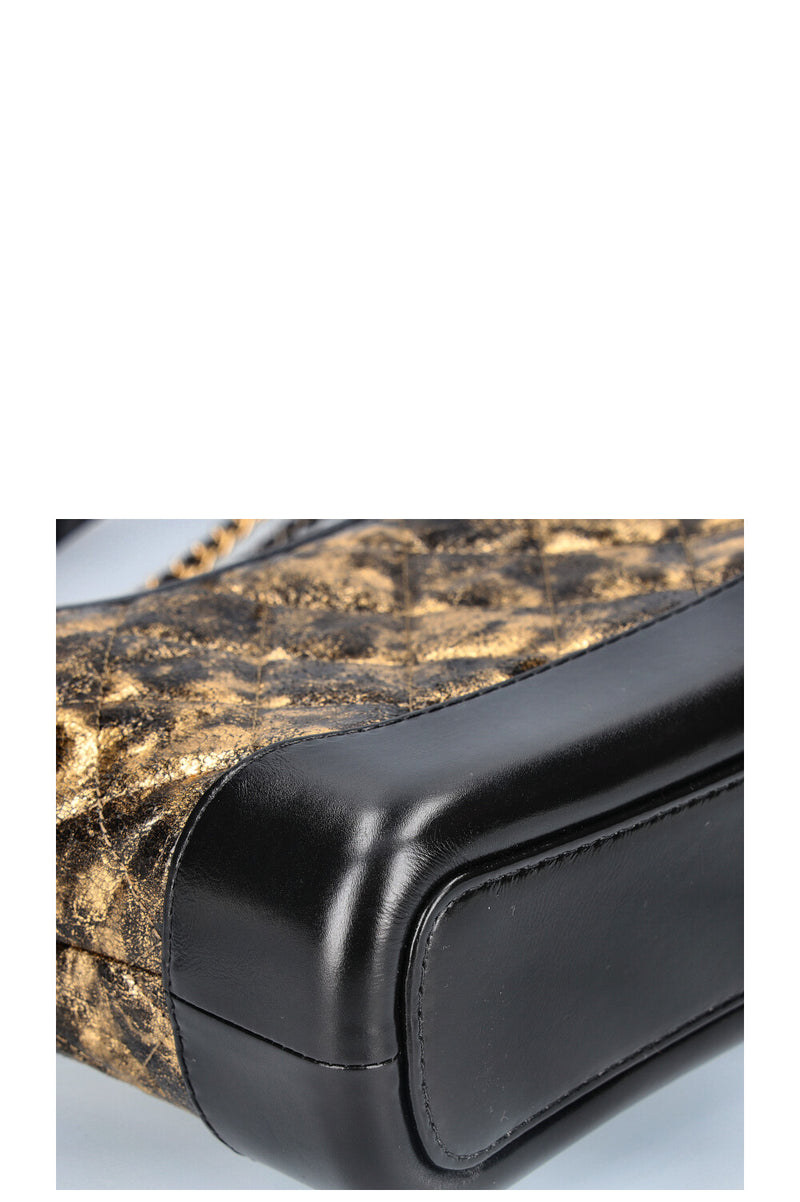 CHANEL Small Gabrielle Bag Gold Black