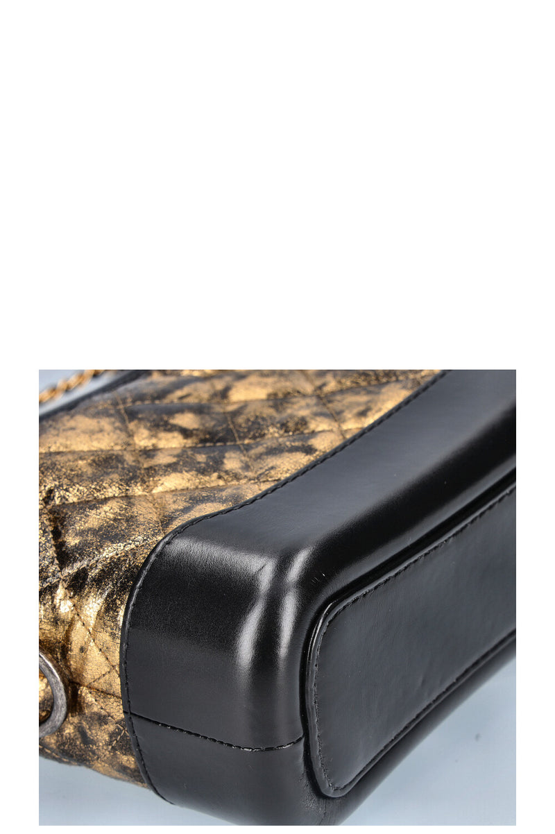 CHANEL Small Gabrielle Bag Gold Black
