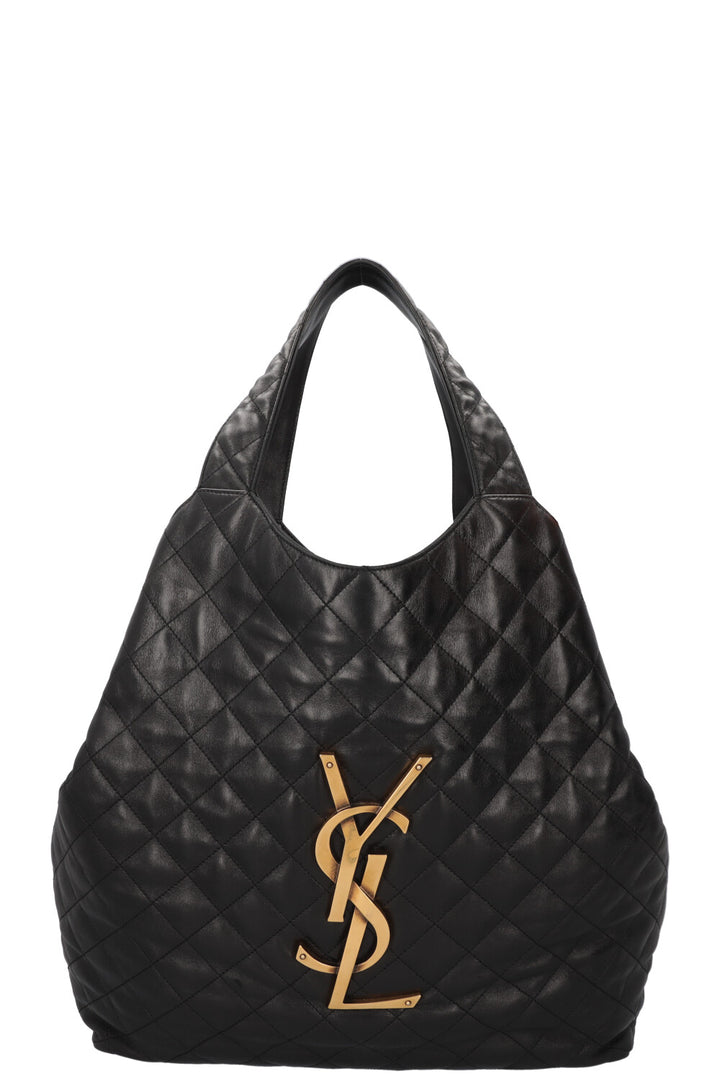 SAINT LAURENT Icare Maxi Quilted Tote Bag Black