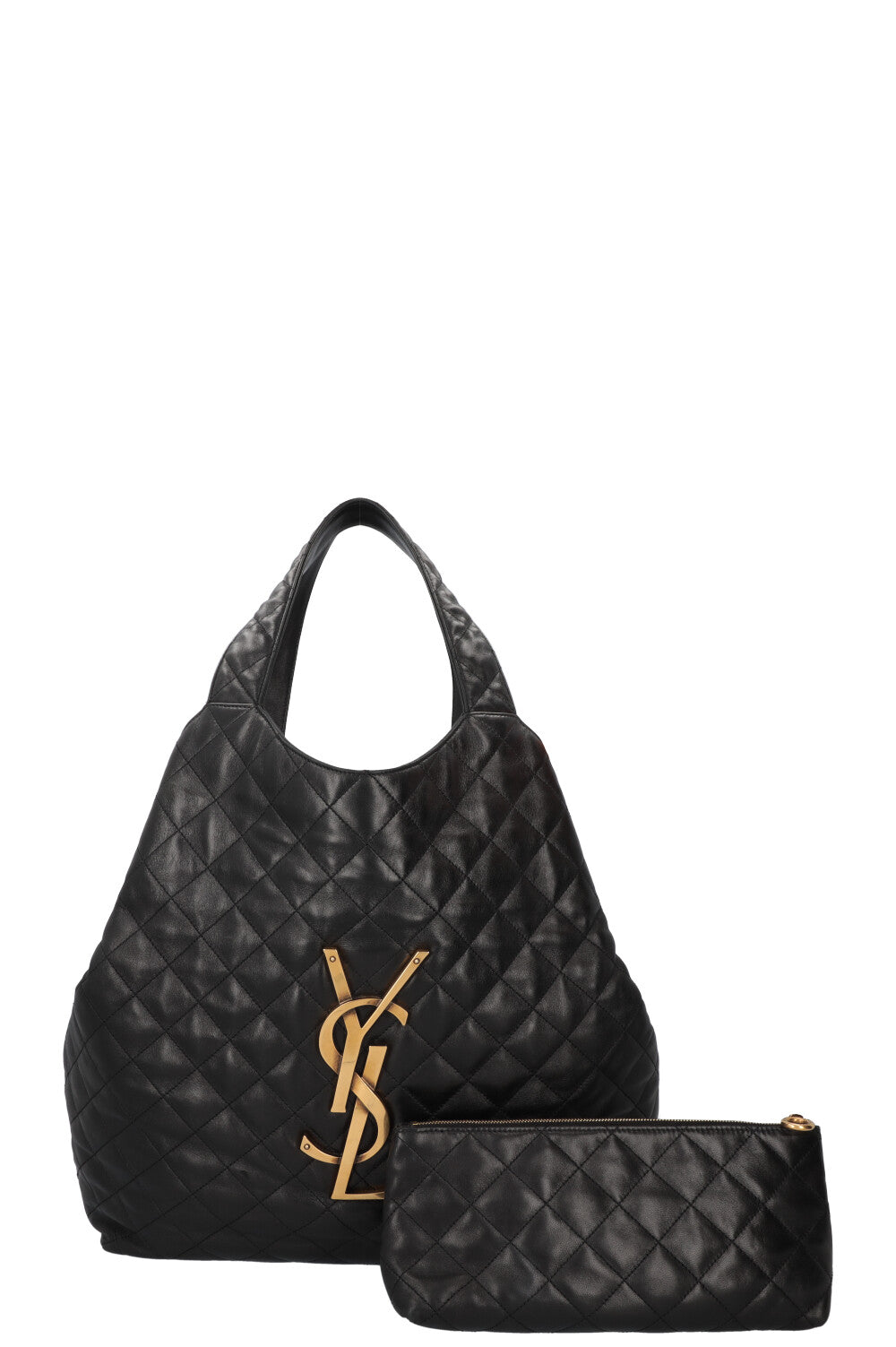 SAINT LAURENT Icare Maxi Quilted Tote Bag Black