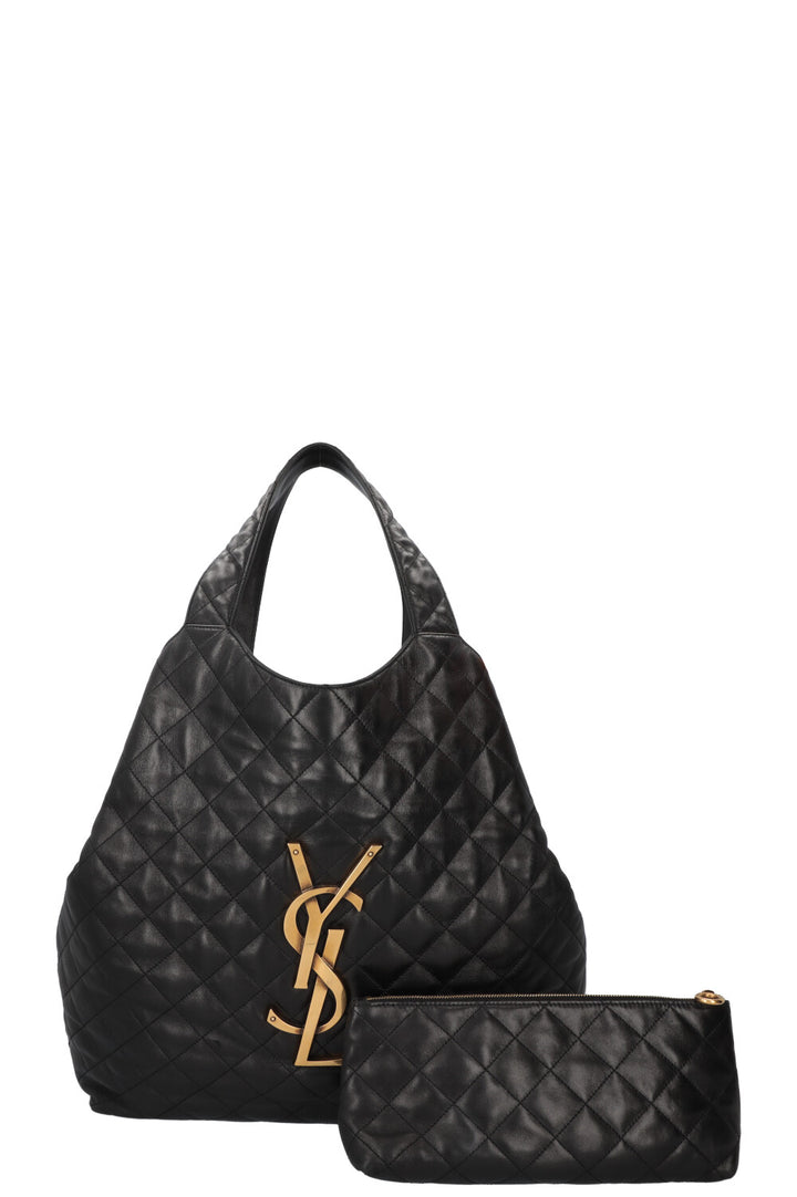 SAINT LAURENT Icare Maxi Quilted Tote Bag Black
