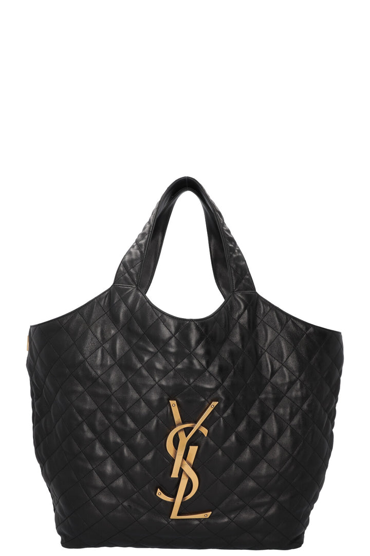 SAINT LAURENT Icare Maxi Quilted Tote Bag Black
