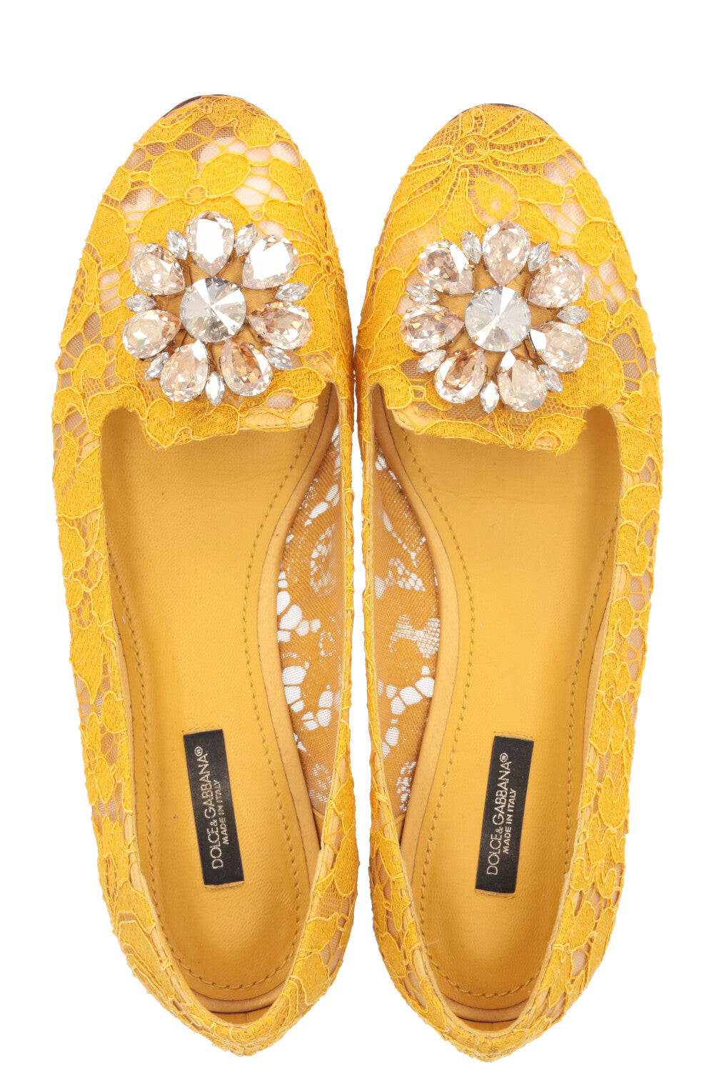 DOLCE&GABBANA Bellucci Flats Lace Yellow